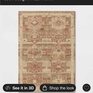 Vintage Style Area Rug in Beige and Brown